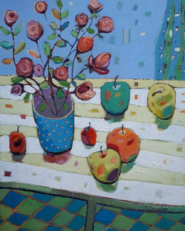 Flower Pot and Apples