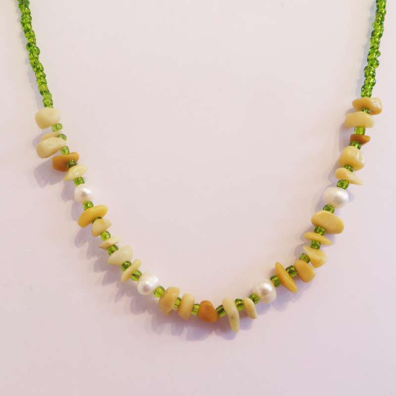 Orange and Green Necklace 
