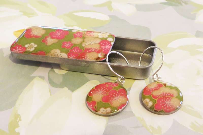 Sixpence Drop Earrings and matching Tin