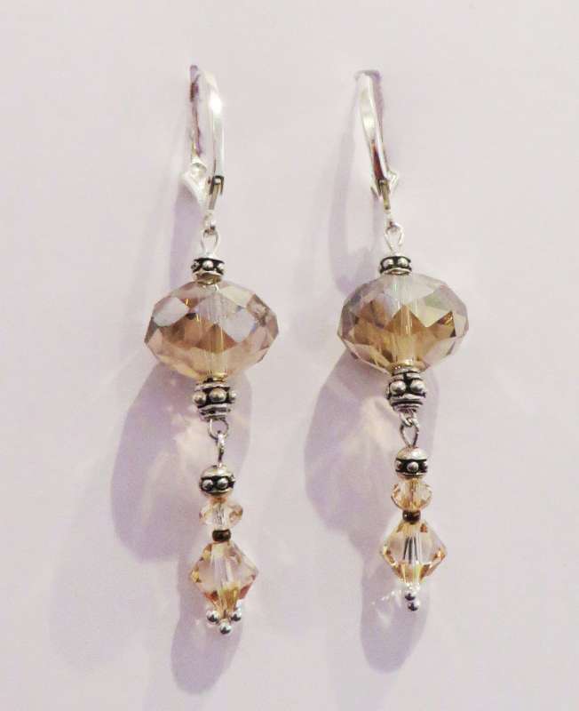 Smoky Swarovski crystal drop earrings