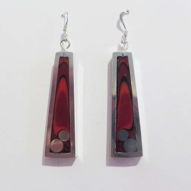Triangle Cranberry Earrings