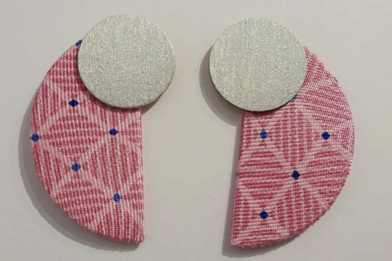 Pink Half Moon Earrings