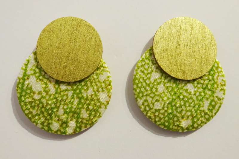 Two Moons Green Earrings