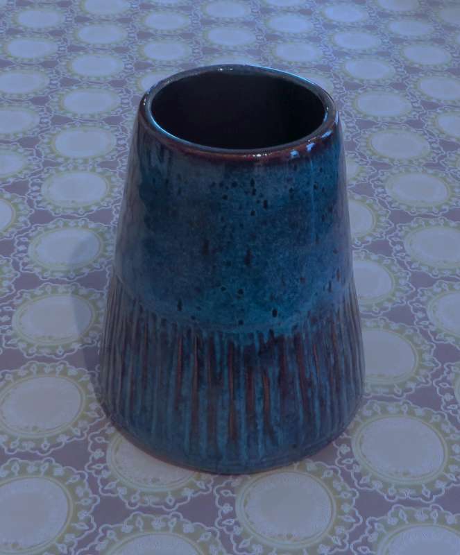 Straight Blue Vase